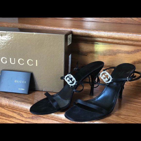 Gucci Shoes - Gucci Heels size 10.5. Black silk straps. Gucci Shoes - Gucci Heels size 10.5. Black silk straps.